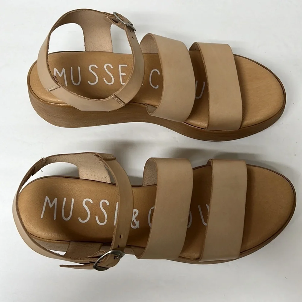 MUSSE & Cloud Men's Platform Wedge Ankle Strap Sandal. Size 11